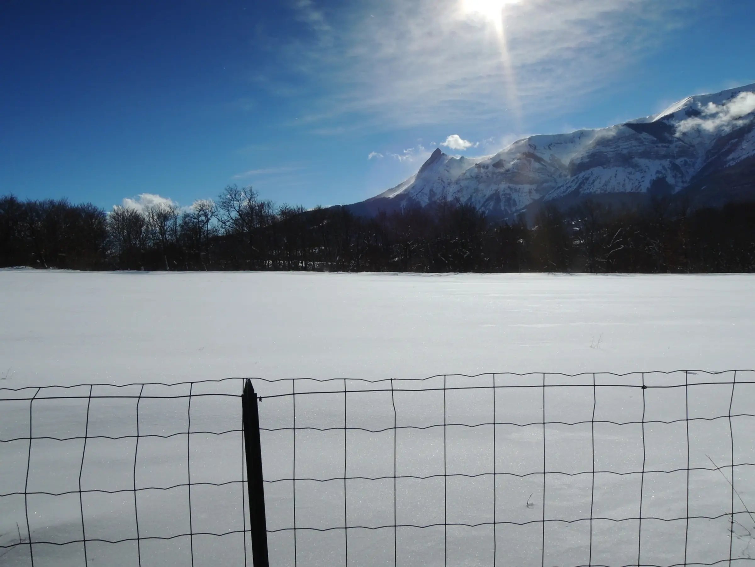 Vue hivernale du Gîte le Noyer à Saint-Bonnet en Champsaur